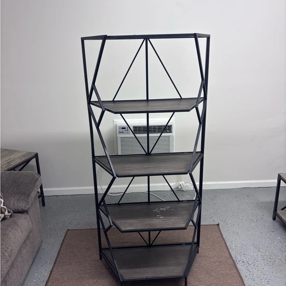 Modern Black and Gray Geometric Wall Shelf